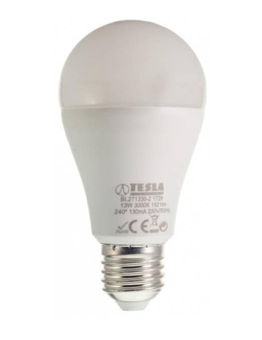 TESLA - LED BL271330-2, žárovka BULB E27, 13W, 1521 lm - efektivita 117 lm/W