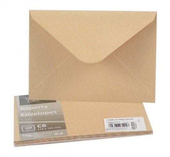 Obálka C6 - přírodní béžová - 120g - 114 x 162 mm - 191030