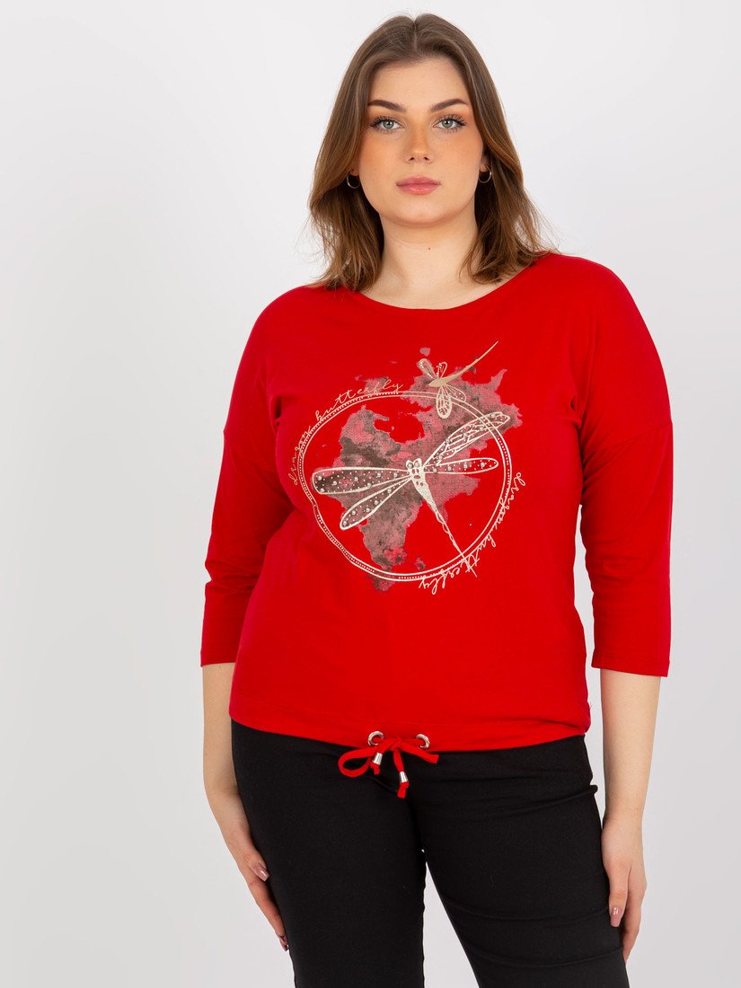 ČERVENÁ LEŽÉRNÍ HALENKA RV-BZ-8455.39-RED Velikost: ONE SIZE
