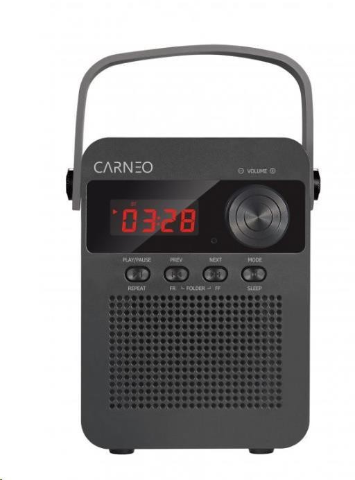 CARNEO F90 FM rádio, bluetooth reproduktor, black/wood (8588007861890)
