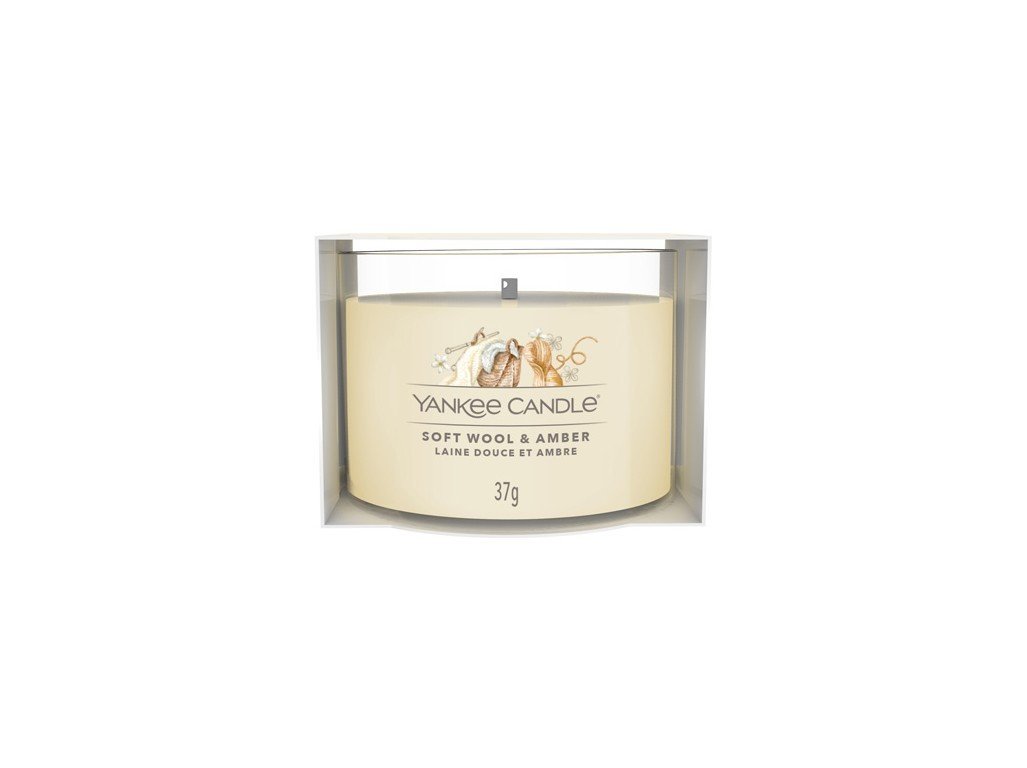 Yankee Candle Votivní svíčka ve skle Soft Wool & Amber 37 g
