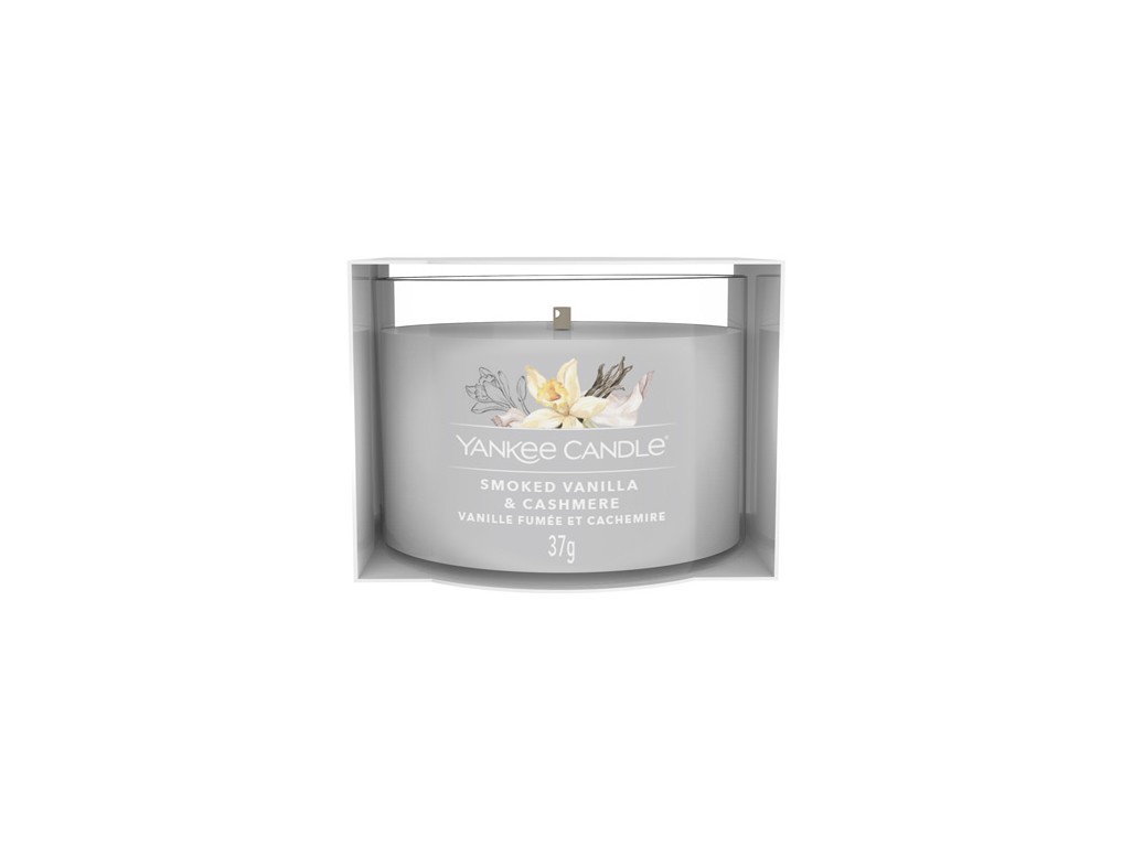 Yankee Candle Votivní svíčka ve skle Smoked Vanilla & Cashmere 37 g