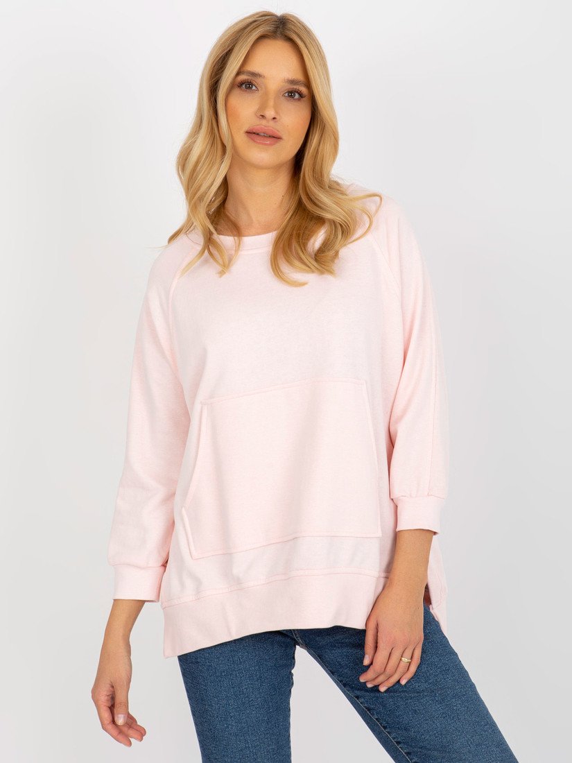 SVĚTLE RŮŽOVÁ MIKINA BEZ KAPUCE EM-BL-737.22X-LIGHT PINK Velikost: ONE SIZE