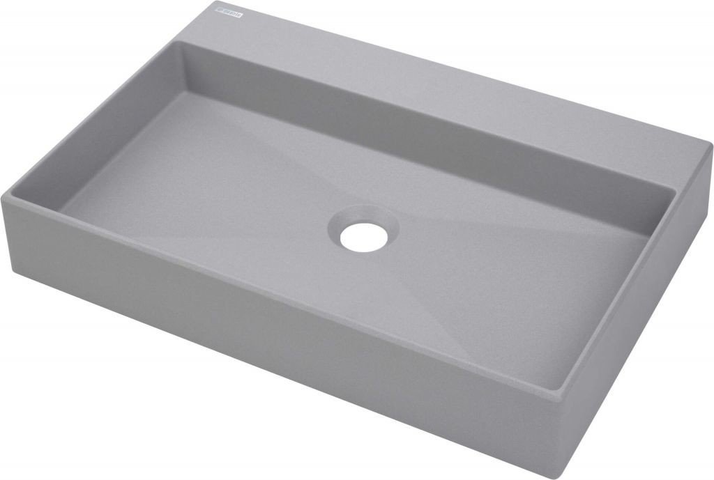 DEANTE Correo šedá metalic Granitové umyvadlo, na desku 60x40 cm CQR_SU6S