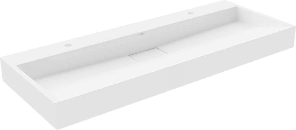 MEXEN Ava umyvadlo na desku z konglomeratu 2/O 120 x 46 cm, bílá 23011202