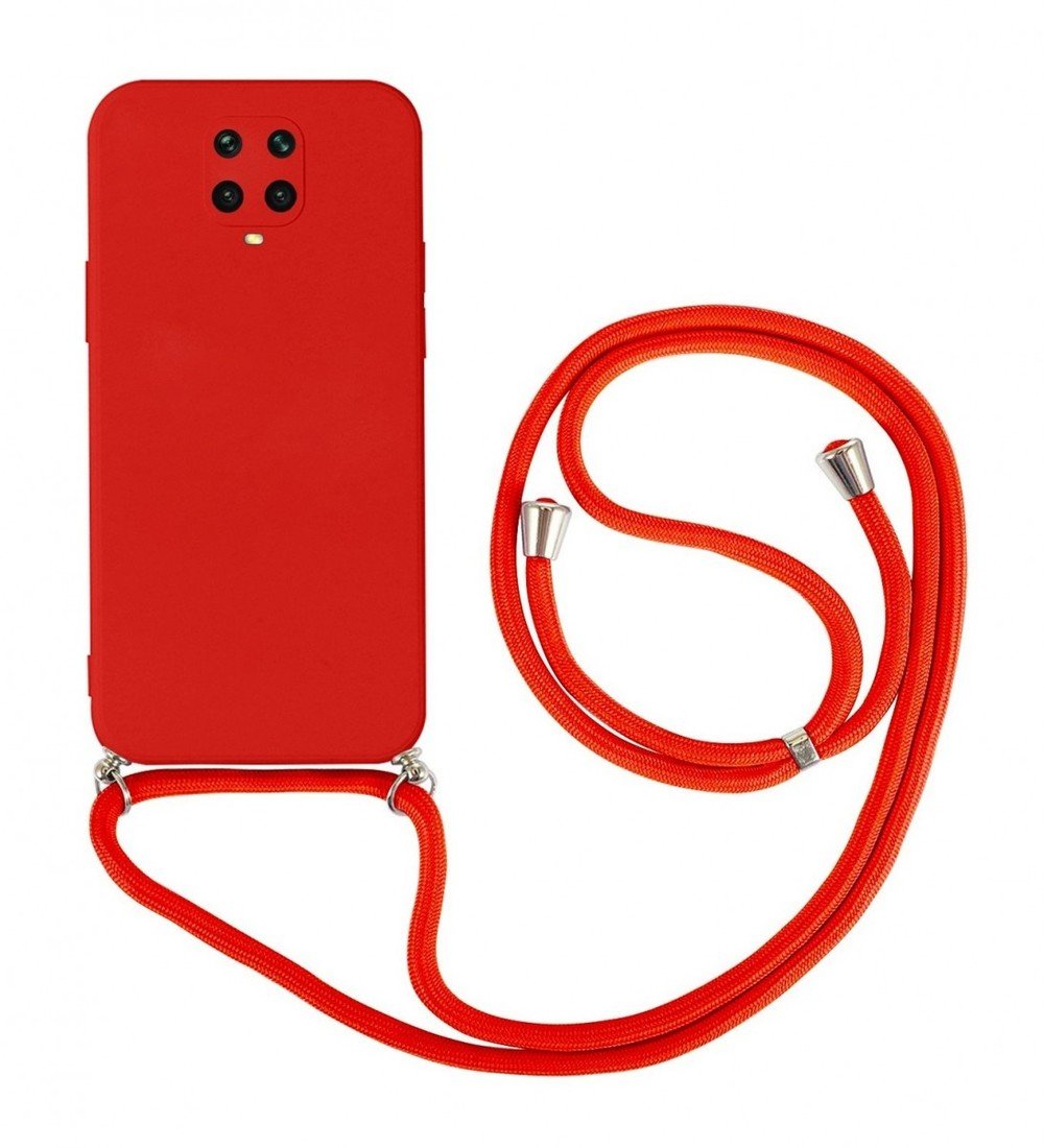 Kryt TopQ Xiaomi Redmi Note 9 Pro červený se šňůrkou 91411