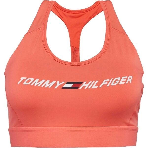 Tommy Hilfiger MID INTENSITY GRAPHIC RACER BRA Dámská sportovní podprsenka, lososová, velikost S