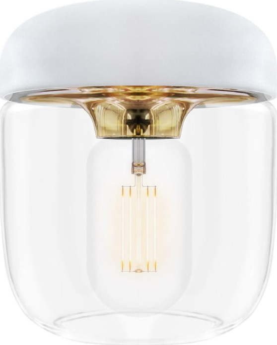 Bílé stínidlo s objímkou zlaté barvy UMAGE Acorn, ⌀ 14 cm