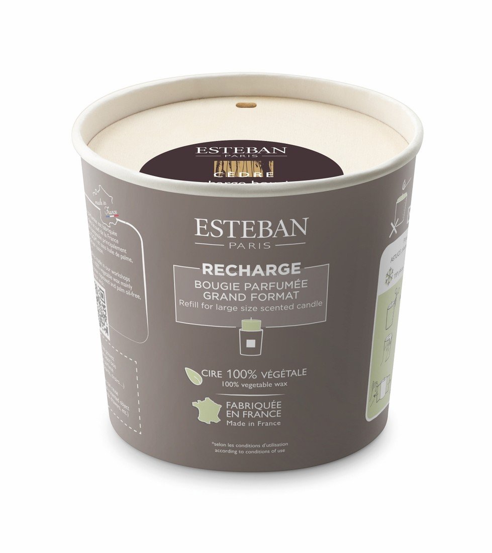 Esteban Paris Parfums  ESTEBAN - NÁHRADNÍ NÁPLŇ DO SVÍČKY 450 G - MOKA - cedr - cedré