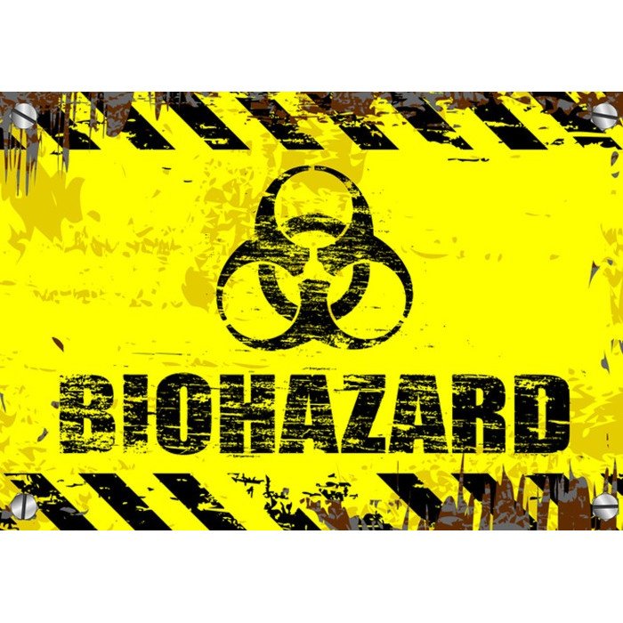 Hliníková cedule Biohazard A4