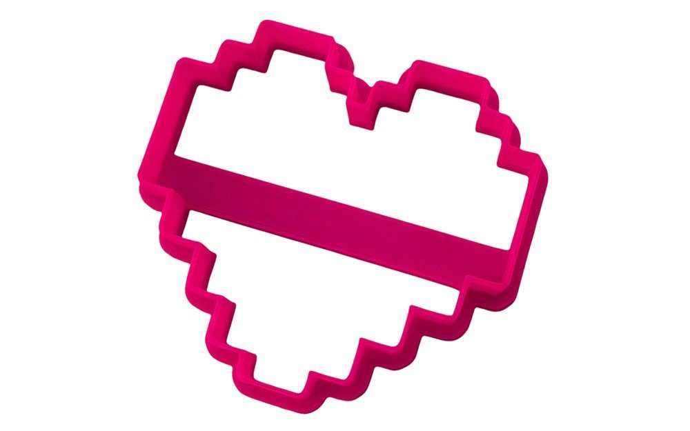 Vykrajovátko hranaté srdce Minecraft Pixel - 3D tisk - II. jakost - Dortmarket
