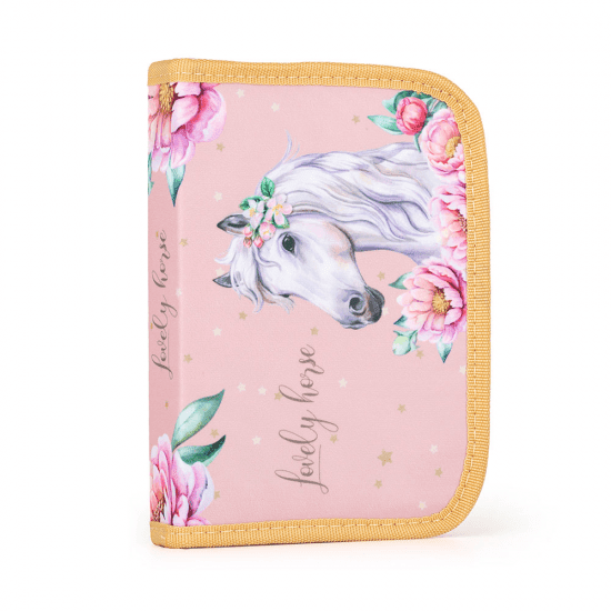 Karton P+P Penál 1 patro, 2 chlopně, prázdný - Kůň romantic - 7-89123