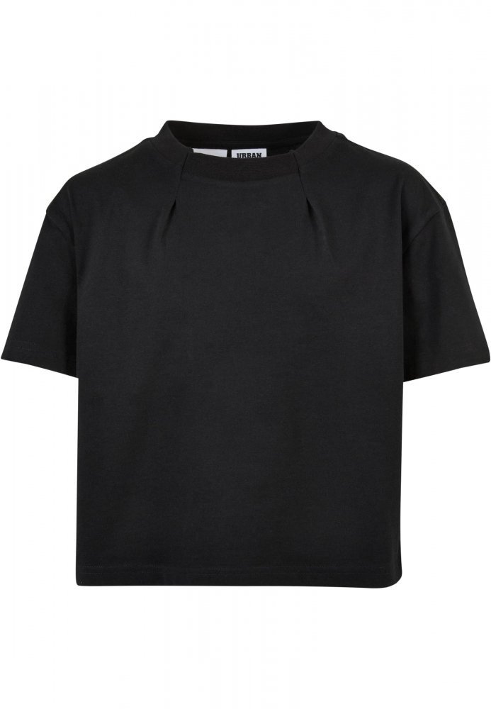 Girls Organic Oversized Pleat Tee - black 110/116