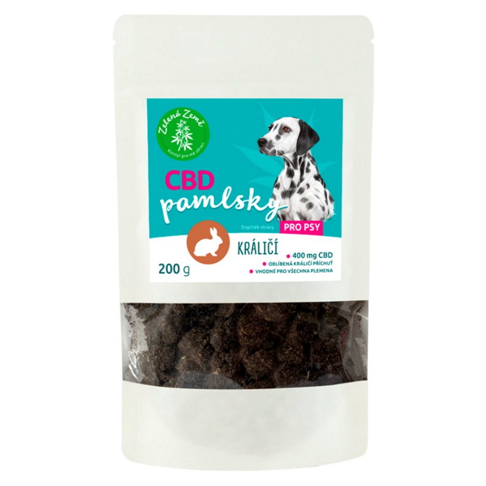 ZELENÁ ZEMĚ CBD pamlsky pro psy, příchuť králík 200 g