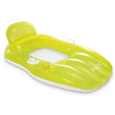 Lehátko nafukovací CHILL N Float Intex 56805 163x104 cm - neonová žlutá