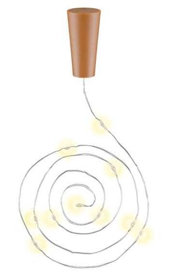 Dekorační LED světélka do lahve, časovač, 10x LED