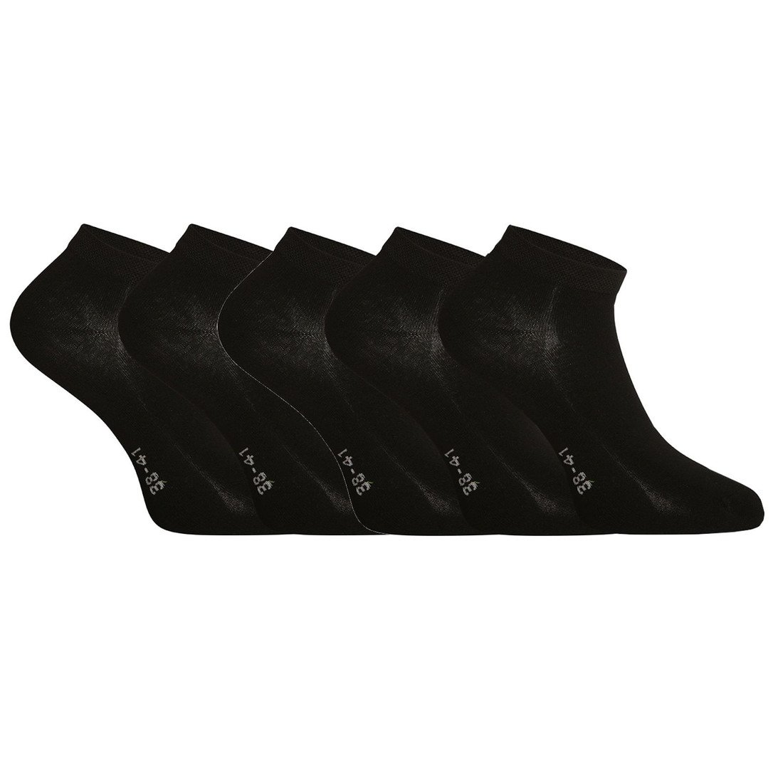 5PACK ponožky Gino bambusové černé (82005) XL