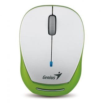 Genius Myš Micro Traveler 9000R V3, 1200DPI, 2.4 [GHz], optická, 3tl., bezdrátová, bílo-zelená, vestavěná baterie, univerzální