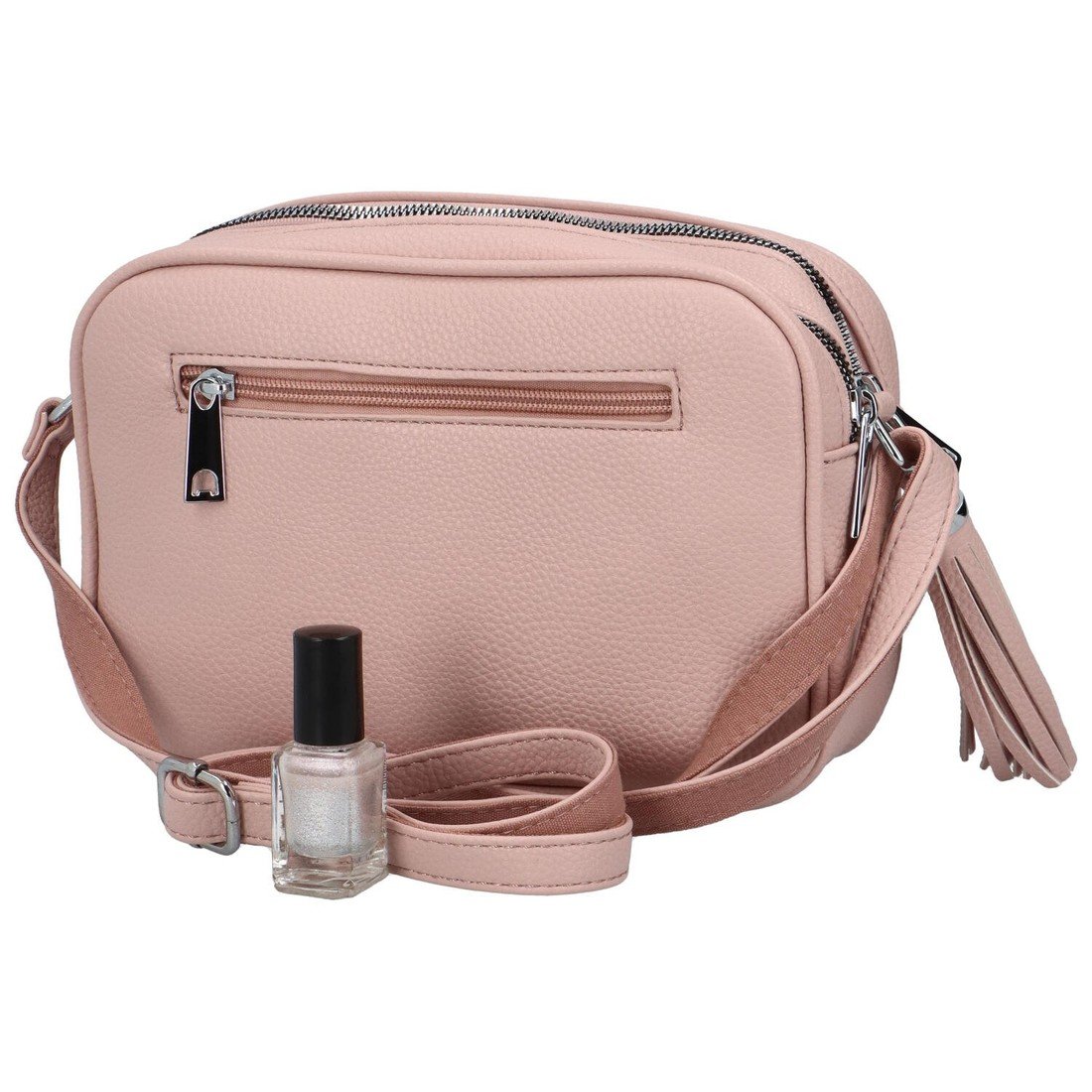 Malá koženková crossbody Tess, růžová