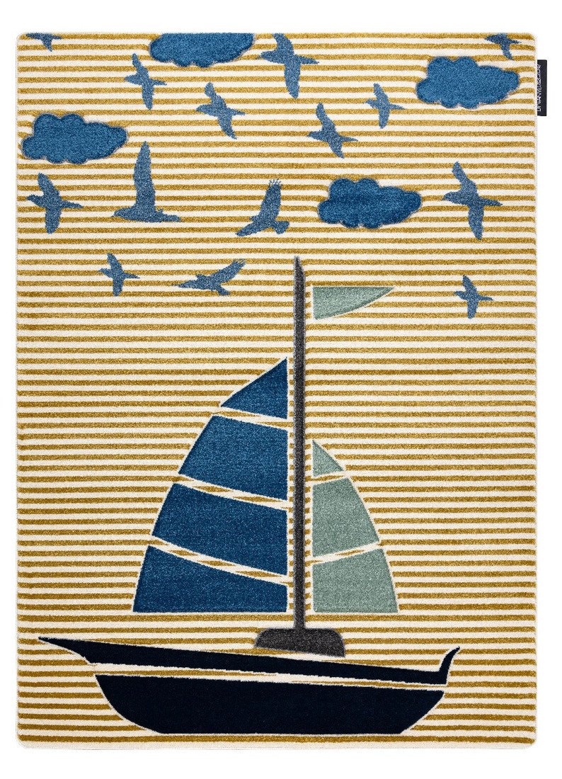 Dywany Łuszczów Dětský kusový koberec Petit Sail boat gold - 120x170 cm Žlutá