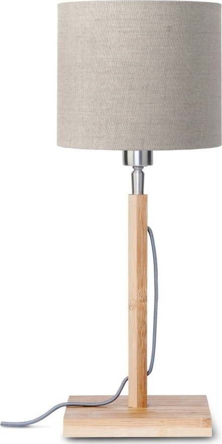 Stolní lampa s béžovým stínidlem a konstrukcí z bambusu Good&Mojo Fuji