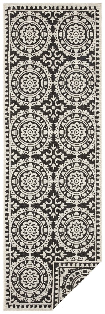 NORTHRUGS - Hanse Home koberce Běhoun Twin Supreme 104129 Black/Cream - 80x250 cm Bílá