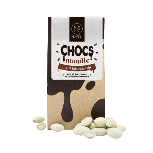 Natu Chocs Mandle v 33% bílé čokoládě 200 g