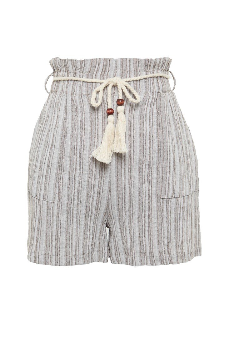 Trendyol Shorts - White - High Waist