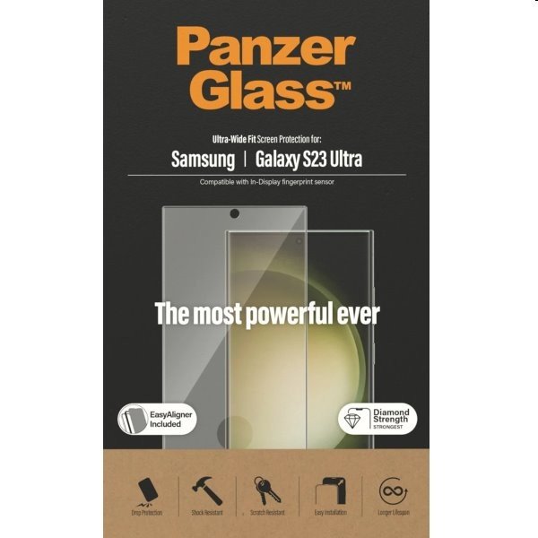 PanzerGlass Samsung Galaxy S23 Ultra (FingerPrint ready) s instalačním rámečkem 7317