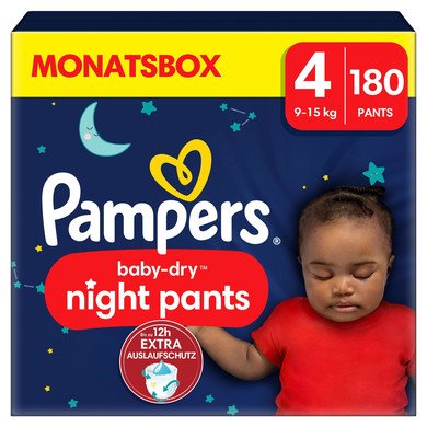 Pampers Baby-Dry Pants Night , velikost 4 Maxi, 9-15 kg, měsíční balení (1 x 180 plen)