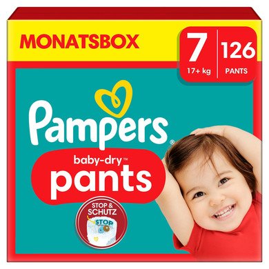 Pampers Baby-Dry Pants, velikost 7 Extra Large , 17 kg+, měsíční balení (1 x 126 plen)