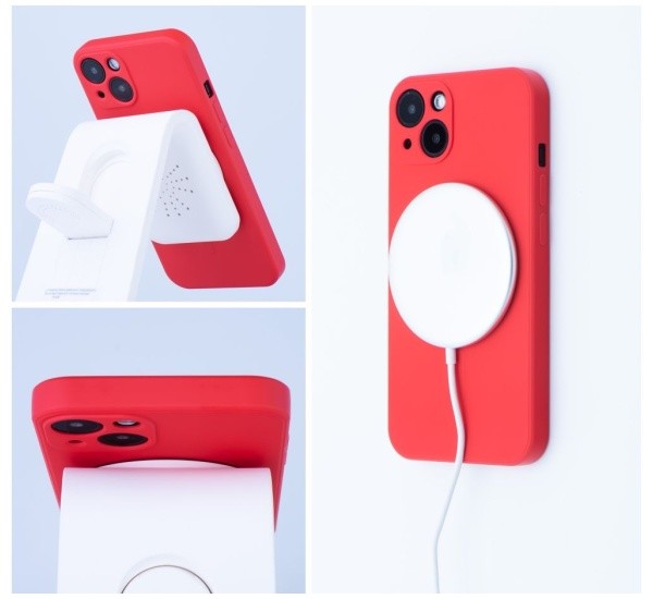 Ochranný silikonový kryt Mag Cover pro Apple iPhone 14, červená