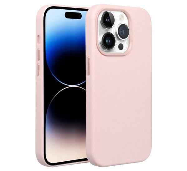 Ochranný kožený kryt Mag Cover pro Apple iPhone 13 Pro, světle růžová