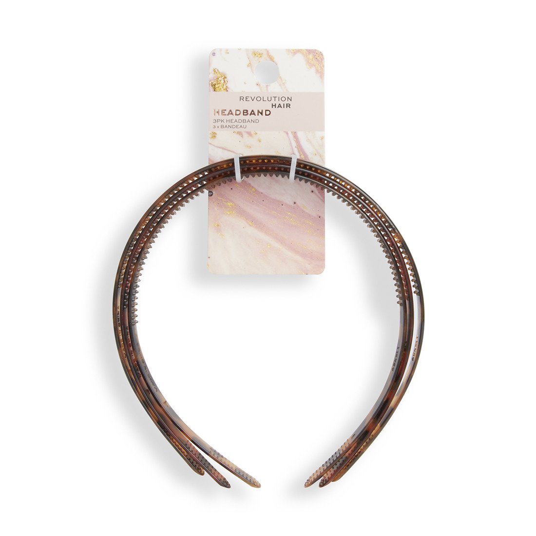 Revolution Čelenky do vlasů Tortoiseshell (Skinny Headband) 3 ks