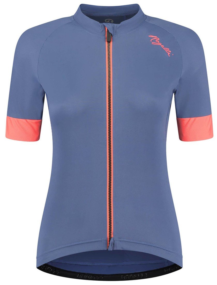 Dámský cyklistický dres Rogelli MODESTA s krátkým rukávem, modro-korálový XL