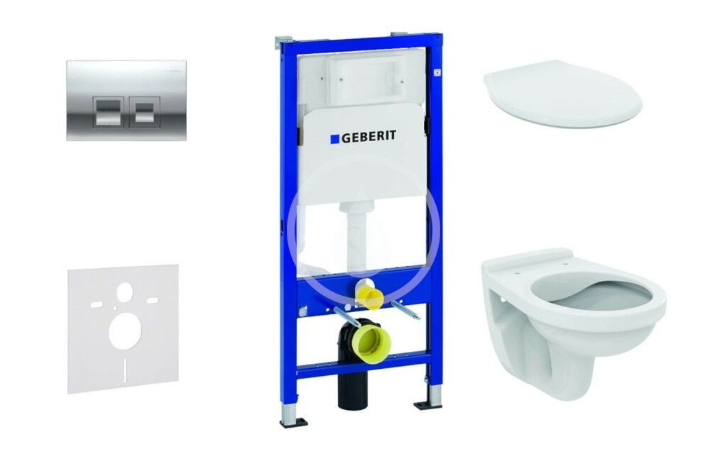 GEBERIT Duofix Set předstěnové instalace, klozet Alpha se sedátkem, tlačítko Delta50, lesklý chrom 458.103.00.1 NR5