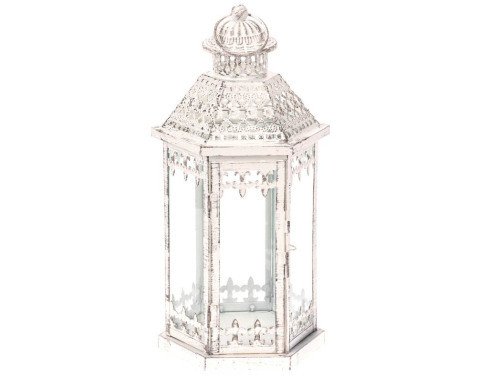 Lucerna Clara 39 cm, bílá antik