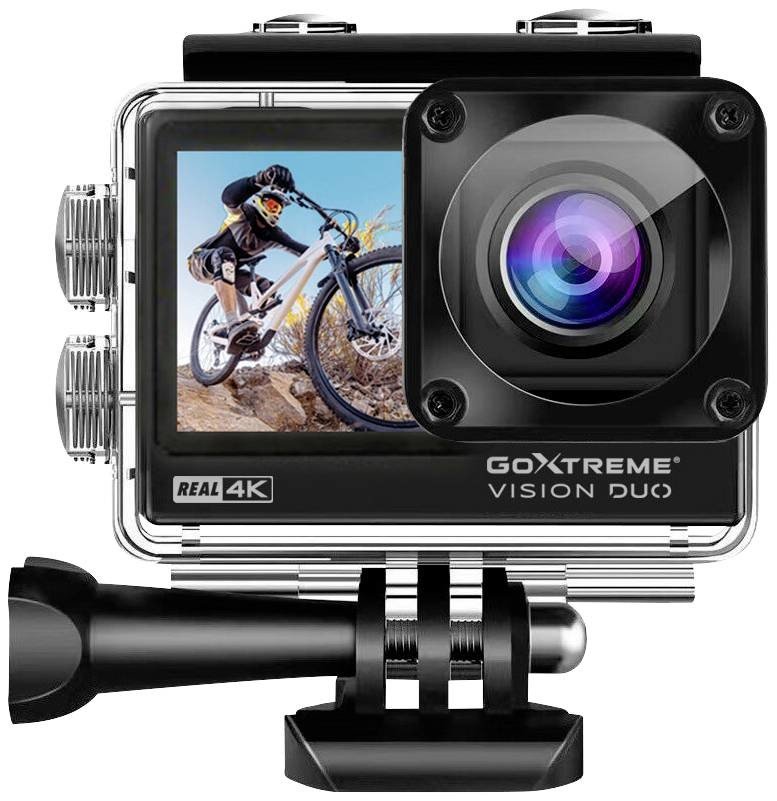 GoXtreme GoXtreme Vision Duo 4K Sportovní outdoorová kamera 4K, duální displej, chráněné proti stříkající vodě, odolné proti prachu, odolné proti vodě, Wi-Fi, časová prodleva