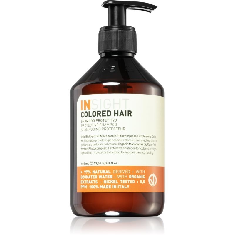INSIGHT Colored Hair rozjasňující a posilující šampon pro barvené vlasy s vysokým leskem 400 ml