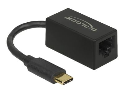 Delock - Síťový adaptér - USB-C 3.2 Gen 1 - Gigabit Ethernet x 1 - černá, 66043