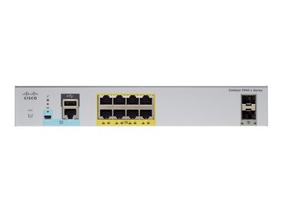 Cisco Catalyst 2960CX-8TC-L - Přepínač - řízený - 8 x 10/100/1000 + 2 x SFP + 2 x 10/100/1000 (uplink) - desktop, Lze montovat do rozvaděče, lze montovat na konzolu DIN, pro připevnění na zeď, WS-C2960CX-8TC-L