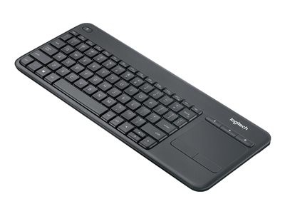 Logitech Wireless Touch Keyboard K400 Plus - Klávesnice - bezdrátový - 2.4 GHz - francouzská - černá, 920-007129