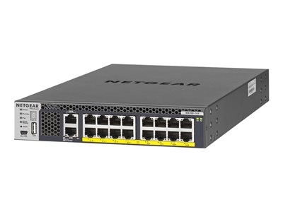 NETGEAR M4300-16X - Přepínač - L3 - řízený - 16 x 100/1000/2.5G/5G/10GBase-T (PoE+) - Lze montovat do rozvaděče - PoE+ (199 W), XSM4316PA-100NES