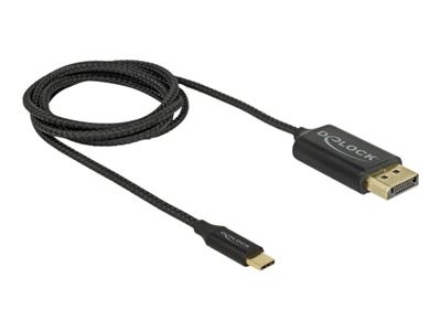 Delock - Kabel DisplayPort - USB-C (M) do DisplayPort (M) - DisplayPort 1.2 - 1 m - podporuje 4K, USB napájení - černá