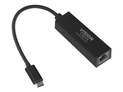 Vision TC-USBCETH/BL - Síťový adaptér - USB-C 3.1 - Gigabit Ethernet x 1 - černá