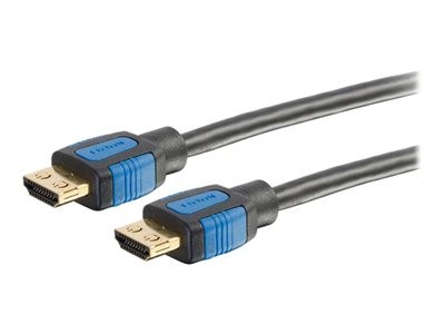 C2G 10ft 4K HDMI Cable with Ethernet and Gripping Connectors - M/M - Kabel HDMI s ethernetem - HDMI s piny (male) do HDMI s piny (male) - 3.05 m - dvojnásobně stíněný - černá - podporuje 4K