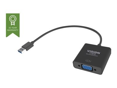 Vision - Externí video adaptér - USB 3.0 - VGA - černá - maloobchod