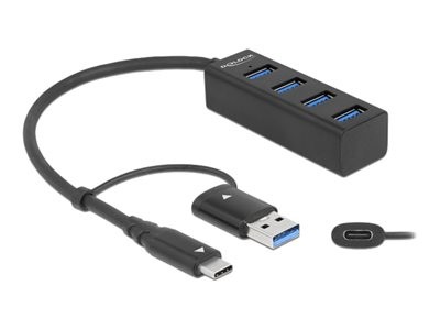 Delock - Rozbočovač - 4 x USB 3.2 Gen 1 + 1 x USB-C 3.2 Gen 1 - desktop