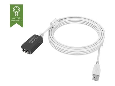 Vision Techconnect - Prodlužovací šňůra USB - USB (F) do USB (M) - USB 2.0 - 5 m - aktivní - bílá