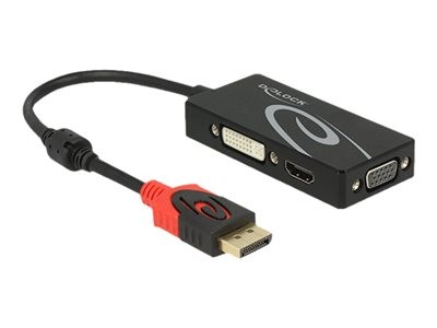 Delock - Nástroj pro převod videa - DisplayPort - DVI, HDMI, VGA - černá - maloobchod